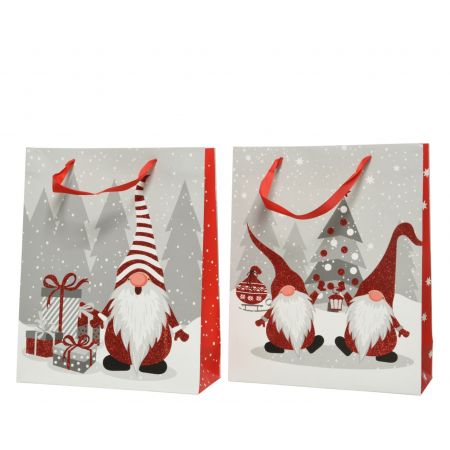 Geschenktüte Papier L8B18H24cm rot verschiedene Arten