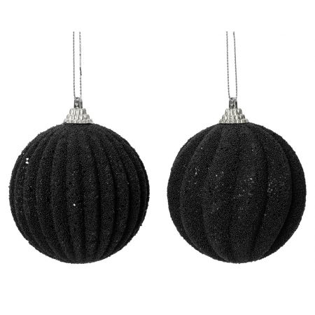 Weihnachtskugel Foam D8cm schwarz verschiedene Arten