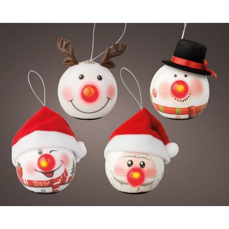 LED Weihnachtskugel Foam d6,5cm rot verschiedene Arten 