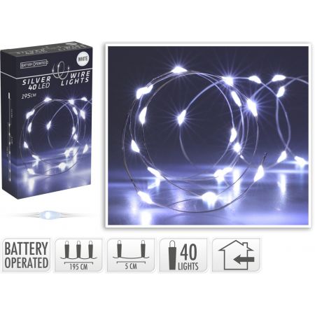 SILBERDRAHT 40LED MIT BO