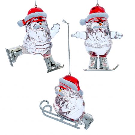 3.25"-4"ACRYLIC SANTA WITH RED HAT