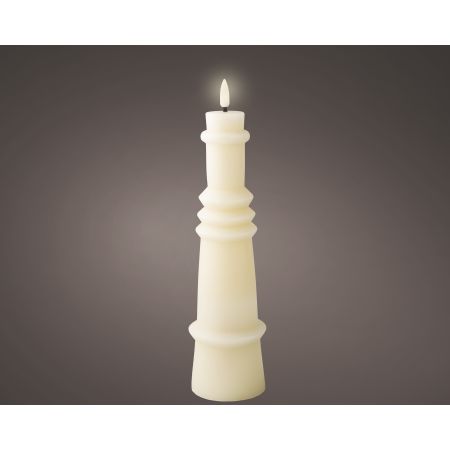 LED Kerze  d6,7h26,8cm creme/warmweiß