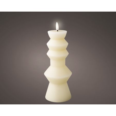 LED Kerze  d8,4h23cm creme/warmweiß