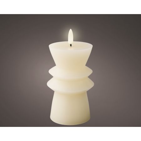 LED Kerze  d7,7h14,6cm creme/warmweiß