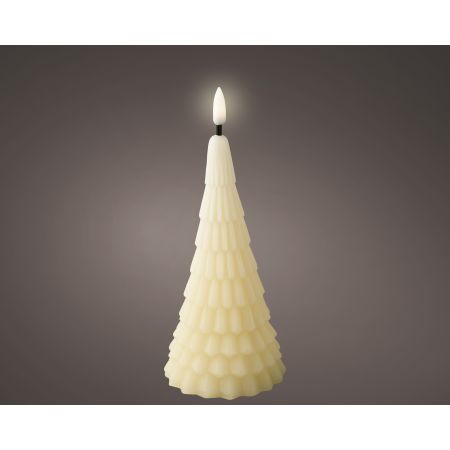 LED Kerze Baum d7,9h18,6cm creme/warmweiß