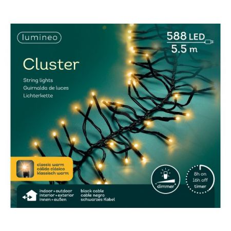 LED Cluster  l450cm-588l schwarz / klassisch warm