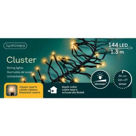 LED cluster  l1,2m-144LED schwarz/klassisch warm