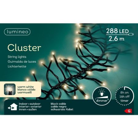 LED cluster  l2,4m-288LED schwarz/warmweiß