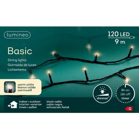 LED basic l9m-120LED schwarz/warmweiß