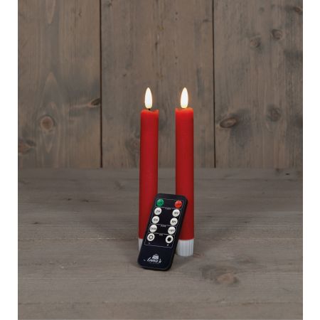 B.O. 2ST 3D LONT ROOD DINERKAARS 18CM RUSTIEK WAX MET AFSTANDSBEDIENING 2X2AAA