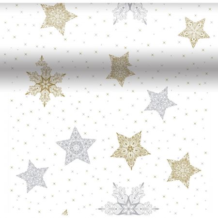 3-in-1 Snowstars White Dunicel 40 x 480 cm