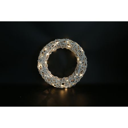 Kerstkrans LED ro Bling S sneeuwbruin L7B30H30CM