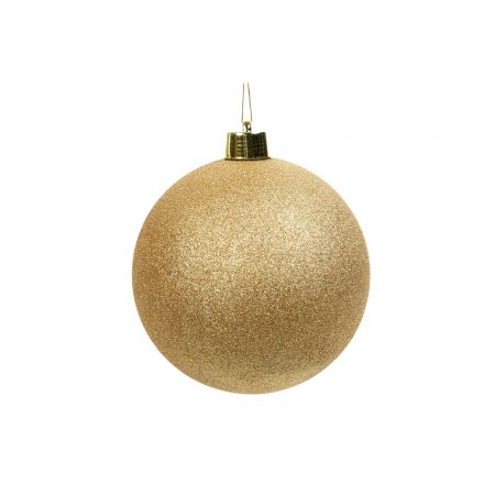 Kerstbal ro Maxi L glitter goud L25B25H25CM