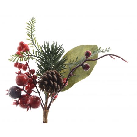 Steker red berries binnen groen/rood L.6cm x W.11cm x H.20cm