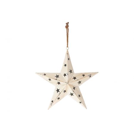 Iron Hollow Star Pendant L66W14H68 White