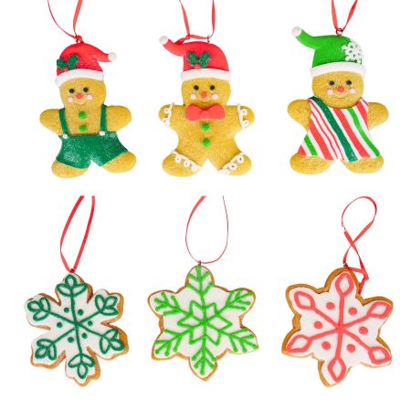 3.5"-3.75"H CLAY DOUGH GINGERBREAD ORNA X 6.