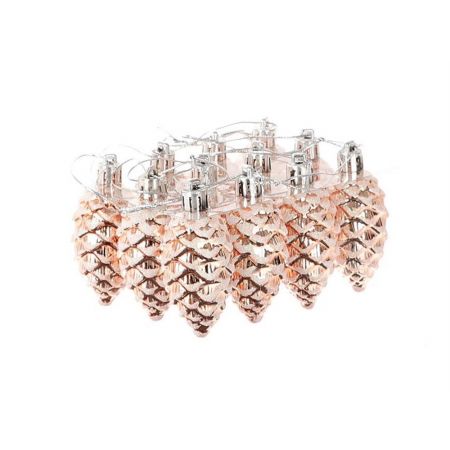 Hang. X-Mas Pinecone 12pc l13.0w9.2h7.5 Light Pink