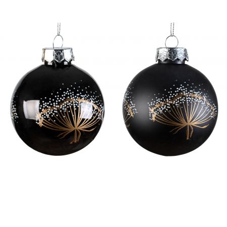 Weihnachtskugel d8cm schwarz verschiedene Arten