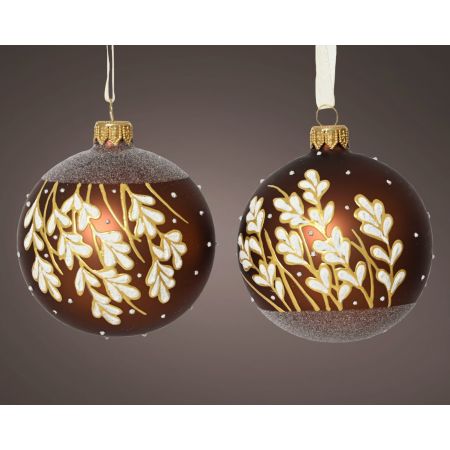 Weihnachtskugelglas D8cm Espresso