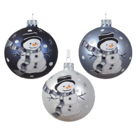 Weihnachtskugel Glas D8cm verschiende Arten 