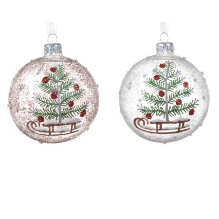 Weihnachtskugel Glas D8cm transparent