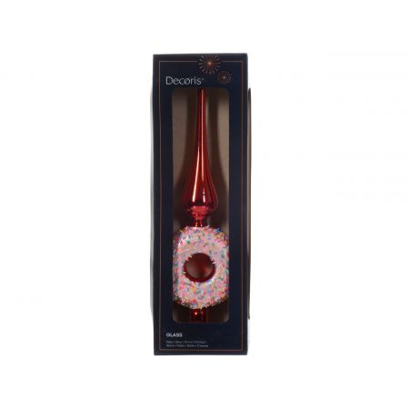 Spitze Glas D9l31cm Weihnachtsrot