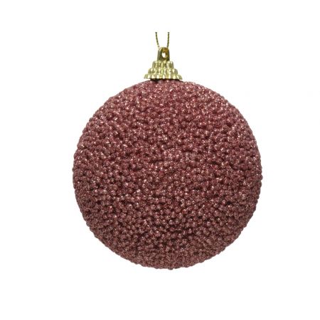 Weihnachtskugel Foam  D8 cm samtrosa