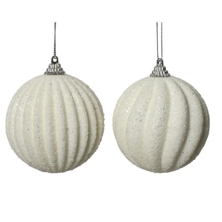 Weihnachtskugel Foam D8cm Winterweiß verschiedene Arten