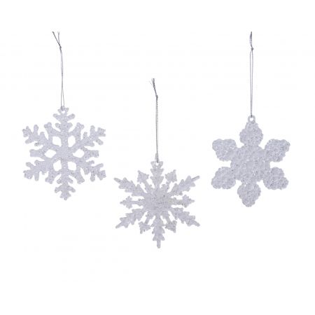 Ornament Schneeflocke transparent verschiedene Arten