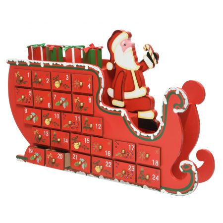 Adventskalender Schlitten B35H23cm