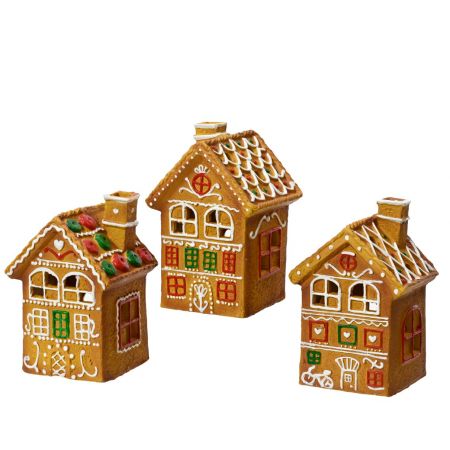 Haus aus Keramik L11B11H15cm braun verschiende Arten 