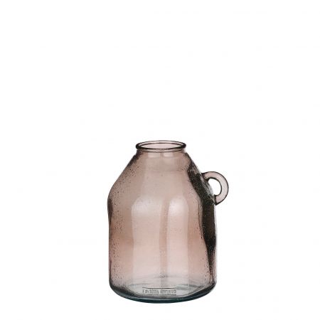 Sitia Vase recycled glas taupe - h25,5xd21cm