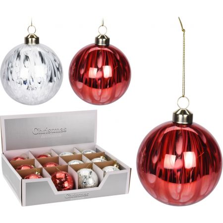 WEIHNACHTSKUGEL 80MM 2SORTIERTE FARBEN