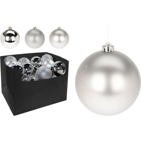 WEIHNACHTSKUGEL 120MM SILBER 3SORT