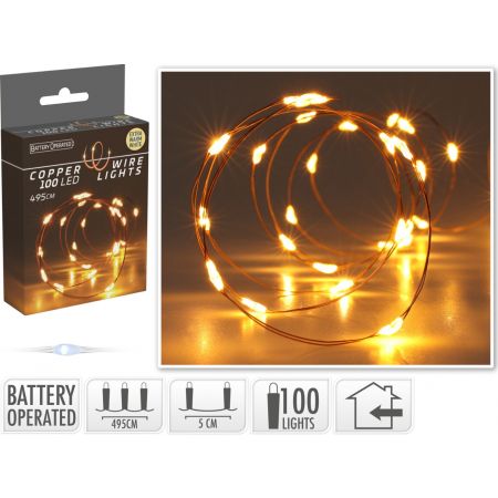 KUPFERDRAHT 100LED EXTRA WARM