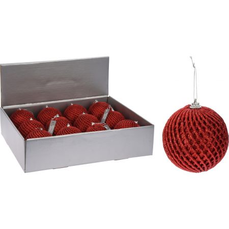 WEIHNACHTSKUGEL GLITZER 100MM ROT