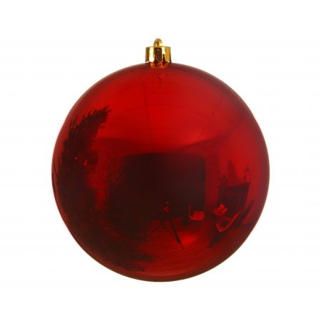 Weihnachtskugel d25cm glänzend weihnachtsrot