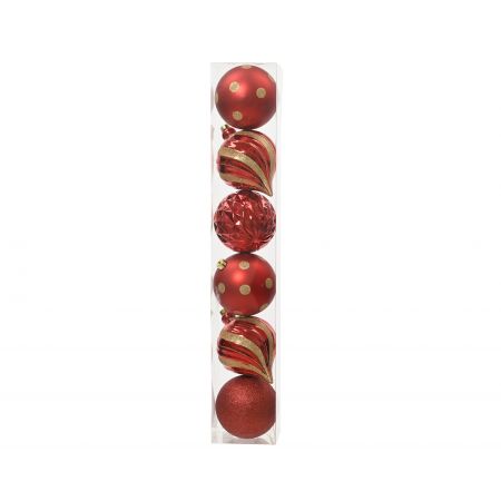 Weihnachtskugel d15cm 6STK Weihnachten rot