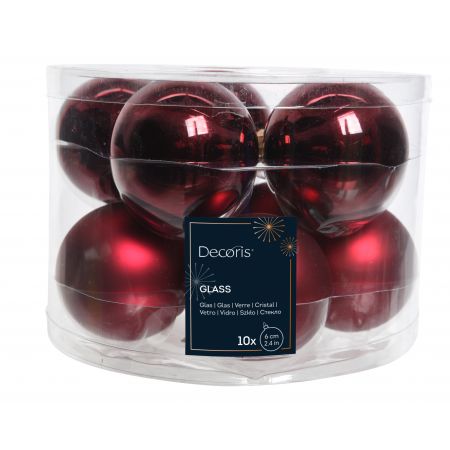 Weihnachtskugel Mix Glas D6cm 10Stk Ochsenblut