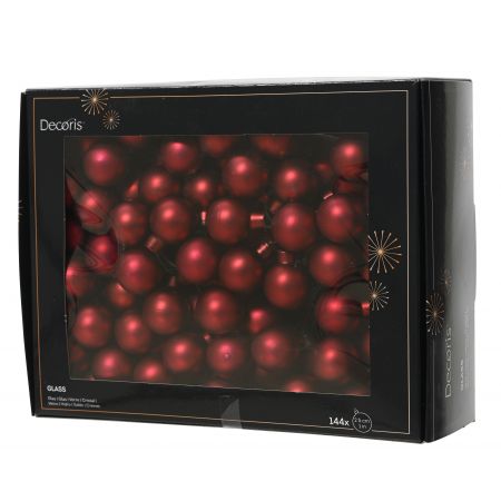 Weihnachtskugel Glas d3cm Ochsenblut 12 Stk