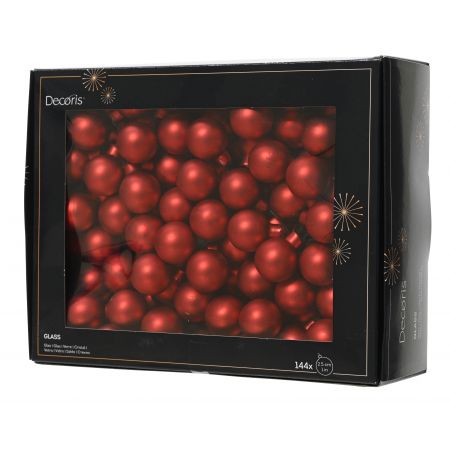 Weihnachtskugel Glas d3cm rot 12 Stk