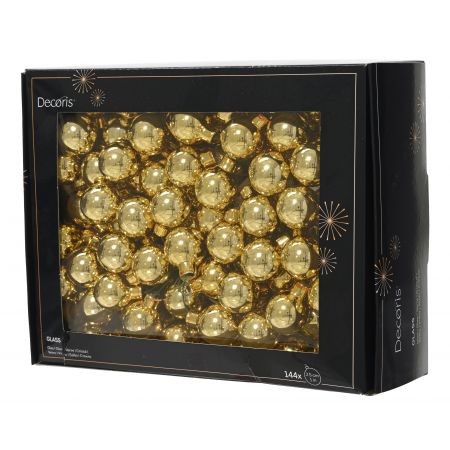 Weihnachtskugel Glas d3cm gold 12St