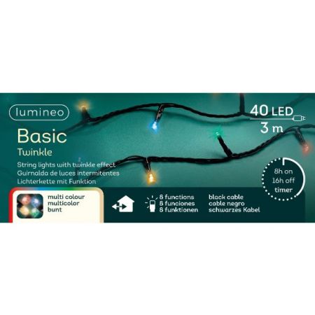 LED basic Twinkle l3m-40LED schwarz/multi