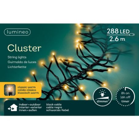 LED cluster  l2,4m-288LED schwarz/klassisch warm