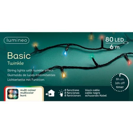 LED basic twinkle l6m-80LED schwarz/warmweiß