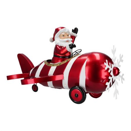 Santa in plane led metal 
85x53x40cm,multicolor,led