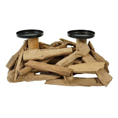 Candleholder Driftwood L32W18H14 Wood