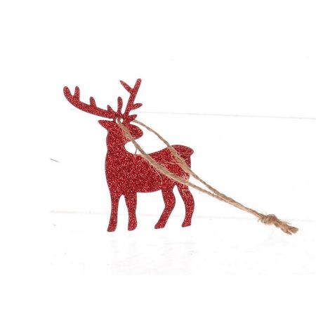 Hanger Glitter Deer 6 Pcs L7W7 Red