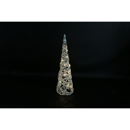 Kerstkegel LED ko Bling S sneeuwbruin L12B12H40CM