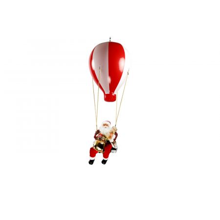 Luchtballon m/kerstman LED Niko L rood/wit L65B65H175CM